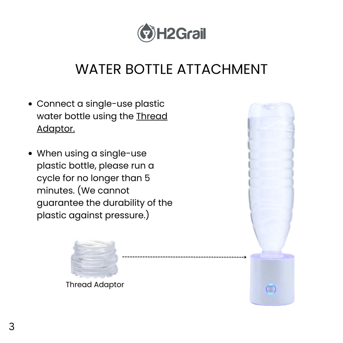 H2Grail Portable Hydrogen Water Bottle - 200ml