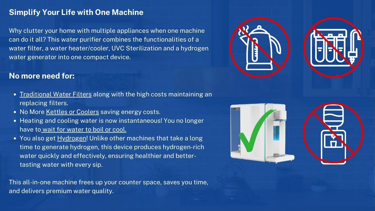 H2Grail - Countertop W19 - 6L Tank - 3 Stage RO Hydrogen Water Dispenser with UVC Sterilization - Europe 220v