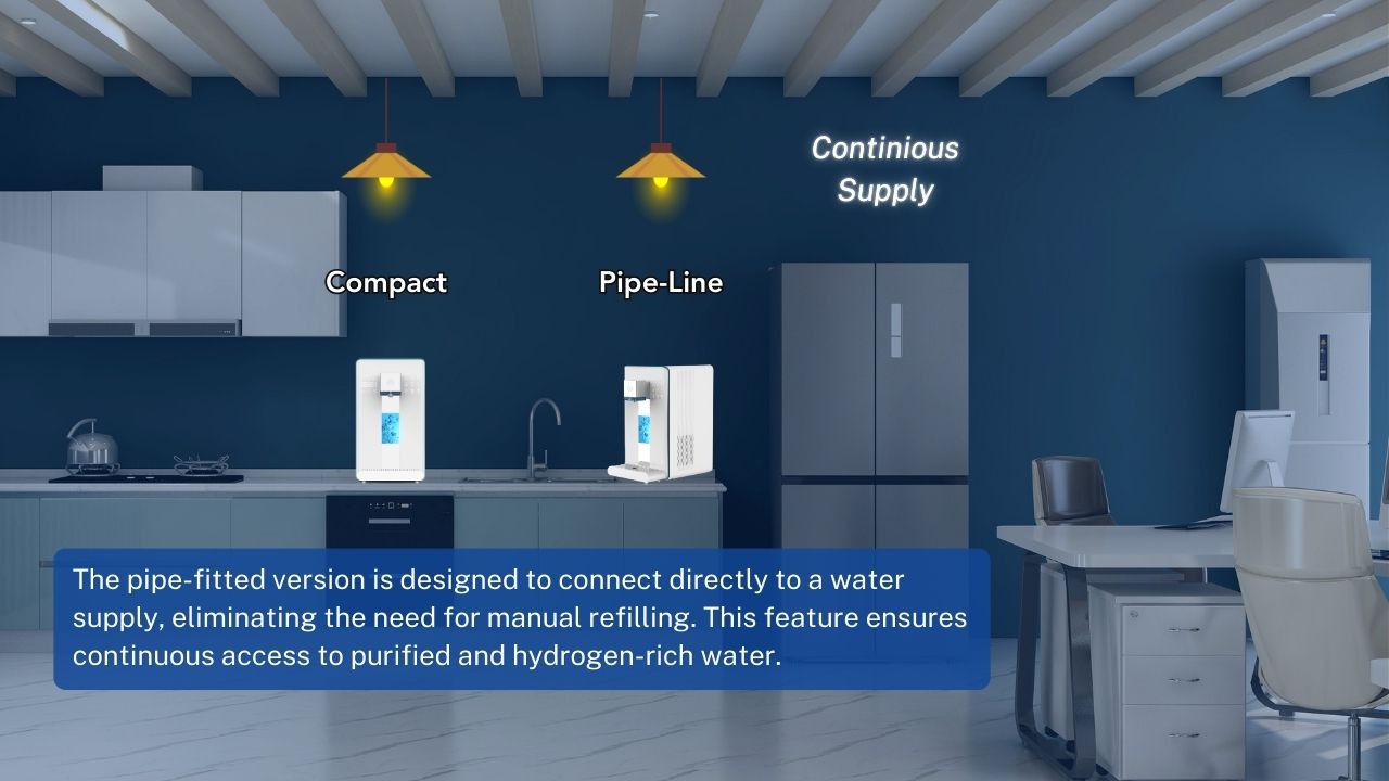 H2Grail - Countertop W19G - Pipe-Line (No Tank) 3 Stage RO Hydrogen Water Dispenser with UVC Sterilization - Europe 220v