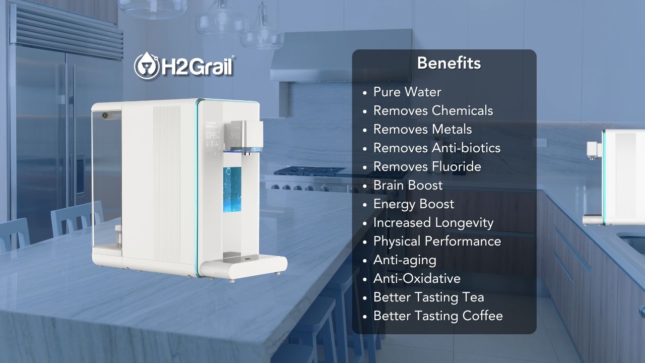 H2Grail Countertop W19 - 6L Tank 3x Stage RO Hydrogen Water Dispenser with UVC Sterilization - Europe 220v - Image 4